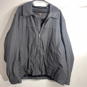 Dockers Iron Grey Men’s Jacket Size XXL Plaid Lined‎ Zip Up Front